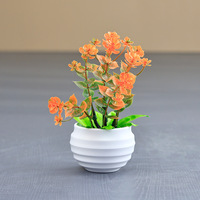 Plantes artificielles modernes en pot d'eucalyptus, mini-fleurs en plastique, fausse verdure écologique, imperméables, pour décoration extérieure, mariage et maison