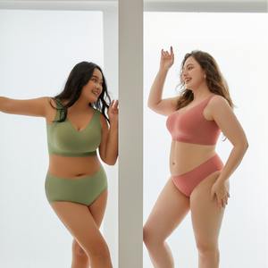 女性の夏の固体シームレススポーツブラ大サイズワイヤレス通気性ソフト薄い快適な日常使用ブラ - Product Image 5