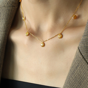 สร้อยคอจี้เปลือกหอยสไตล์ฝรั่งเศส สีทอง 405 ซม. สวมใส่ได้ทุกวัน สำหรับผู้หญิง - Product Image 3