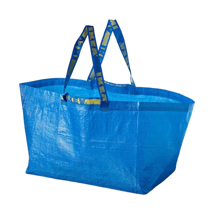 120gsm टुकड़े टुकड़े में गैर बुना प्रचार ढोना नीले प्लास्टिक के शॉपिंग बैग बड़े दुकानदार बैग