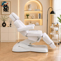 Fauteuil de Traitement Esthétique Électrique Moderne de Luxe, Design à Jambes Dédoublées, Réglable en Hauteur, en Cuir PU, Pliable, pour Salon de Coiffure et Tatouage
