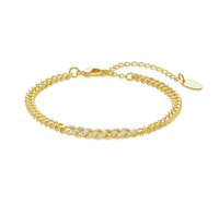 Abordable Bracelet chaîne gourmette plaqué or 18 carats fait à la main Bijoux de mode empilables pour les femmes