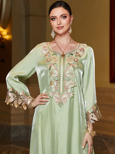 Vêtements ethniques islamiques Abaya pour femmes Robes musulmanes 2022 coton Vente en gros Kaftan Dentelle <span class=keywords><strong>Grande</strong></span> <span class=keywords><strong>Taille</strong></span> Turc Modeste Clothin - Product Image 3