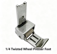 Machine à coudre à double aiguille avec pied presseur à rouleau 1/4 anti-plis, accessoire pour machine à coudre