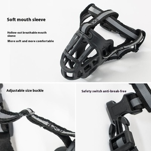 Cesta de jaula antimordeduras antiladridos <span class=keywords><strong>para</strong></span> comer, <span class=keywords><strong>bozal</strong></span> de perro transpirable reflectante mediano pequeño y grande <span class=keywords><strong>para</strong></span> <span class=keywords><strong>perros</strong></span> - Product Image 4