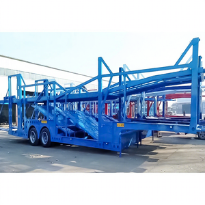 Semi-<span class=keywords><strong>remorque</strong></span> porte-voitures à double pont, <span class=keywords><strong>3</strong></span> <span class=keywords><strong>essieux</strong></span>, en acier, capacité de 45 à 55 tonnes, taille personnalisable, capacité de 6 à 12 voitures, suspension mécanique - Product Image 1