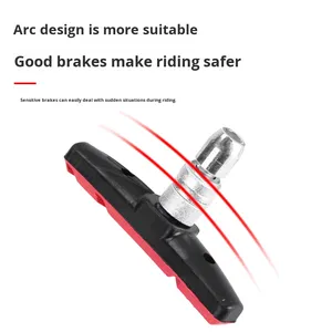 Plaquettes de frein de vélo en caoutchouc antidérapantes, insonorisées, durables, sans <span class=keywords><strong>amiante</strong></span>, avec entretoise à écrou hexagonal, kit d'accessoires pour freins V-Brake pour VTT et vélo de route - Product Image 2