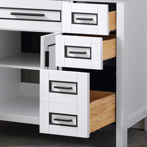 Gabinete de <span class=keywords><strong>baño</strong></span> Unidad portátil Lavabos independientes sobre madera Blanco Gabinete de <span class=keywords><strong>baño</strong></span> de pie completamente rústico - Product Image 4