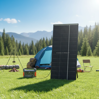 Panneau solaire transparent ultra-fin 200W entièrement noir, boîtier de jonction robuste IP68, module PV mono à haute transmission