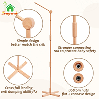 Lit de bébé en bois doux et sûr bras mobile musique douce et jouets en peluche faciles à attacher pour décor de chambre à coucher cintre suspendu ensemble