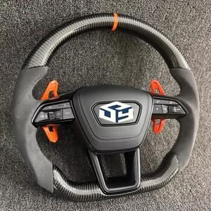 Volante Deportivo de Fibra de Carbono Forjado y Cuero Alcántara para <span class=keywords><strong>Audi</strong></span> Serie <span class=keywords><strong>Q</strong></span> (Q2, Q3, Q5, Q7, Q8, A6), Modificación Personalizada - Product Image 1