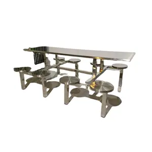 Vendita all'ingrosso convertibile bench table-Vendita calda ristorante sedie tavolo da pranzo banco sedili da tavolo in acciaio inox tavolo da pranzo e sedia set