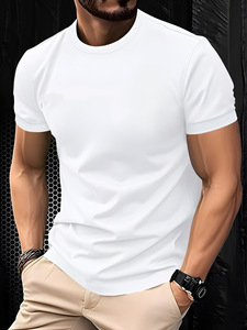 Customized Letter Printing Solid Slim Fit Breathable Quick-Drying Casual Men's T-Shirt - Product Image 3