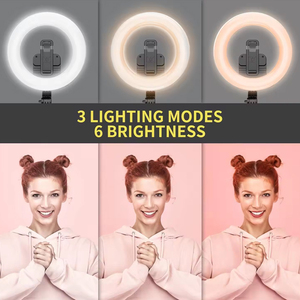 Q05s Anel Luz Tripé Telefone Titular <span class=keywords><strong>3</strong></span> em 1 LED portátil Fill Light Selfie Vara Tripé Beleza Make up Lâmpada Remoto - Product Image 3