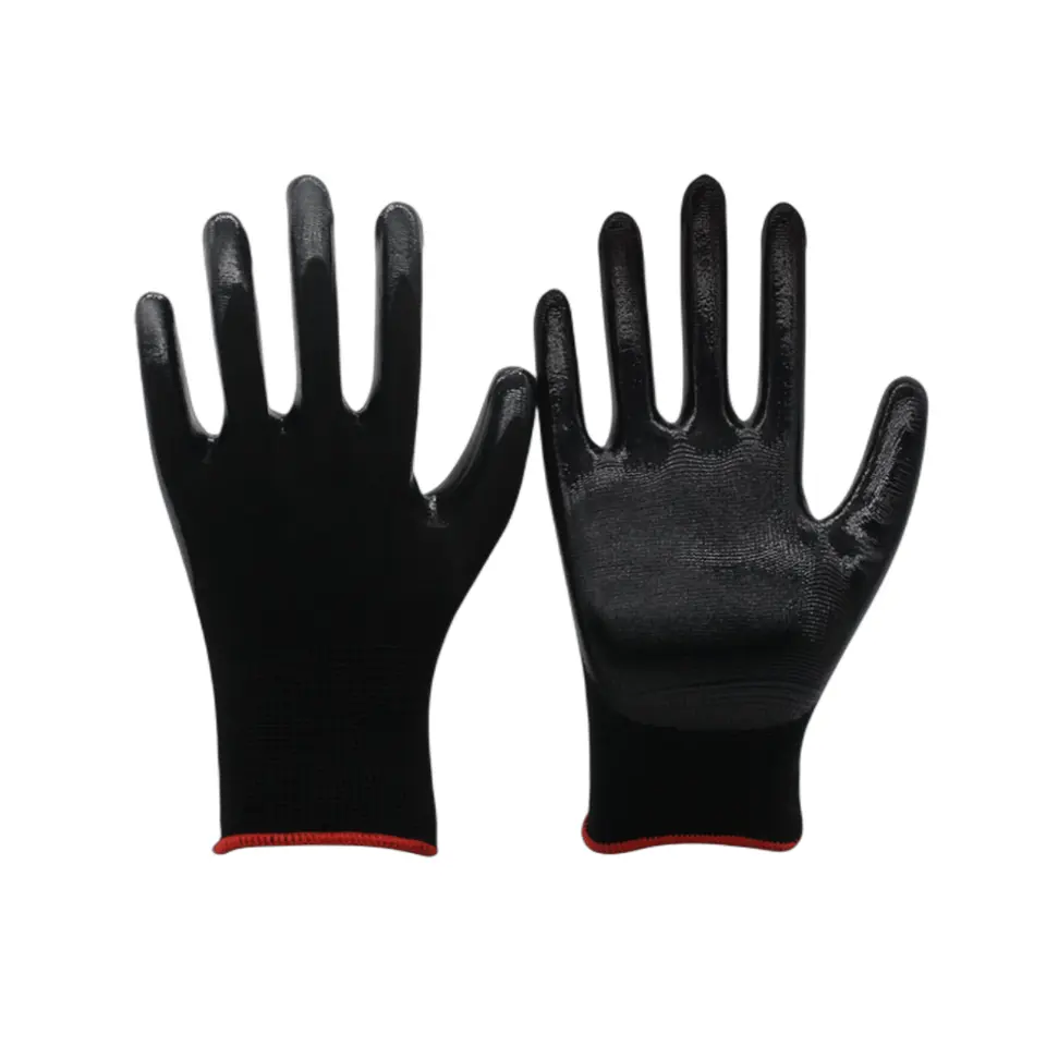 Bulk Sale Construction Motor Repair Work Gloves Impact Resistant Nitrile polyester Esd Glove Antistatic For Repair Worker