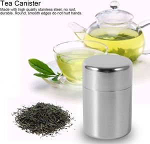 Hot Sale Silver Eco-Friendly <b>Kitchen</b> Accessories Double Lid Tea Tin Can Dried Food Container Spices Can 400ML Stainless Steel - Product Image 2