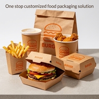 Cajas de Cartón Corrugado Ecológicas para Alimentos, Impresión Personalizada al por Mayor, Biodegradables, para Hamburguesas, Papas Fritas, Pollo Frito, Comida Rápida