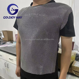 ステンレス鋼製溶接ナイフ対応シャツ、メタルリングメッシュTシャツ、ボディプロテクト、防刃チェーンメールベスト（胸部保護用） - Product Image 5