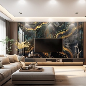 Papel Tapiz de Estilo Europeo con Textura de Mármol Negro y Dorado, Mural Artístico de Lujo para Decoración de Paredes de Sala de Estar - Product Image 3