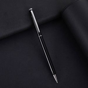 Bolígrafo promocional negro con logotipo personalizado, bolígrafos metálicos delgados, bolígrafo metálico personalizado para publicidad y firmas. - Product Image 5