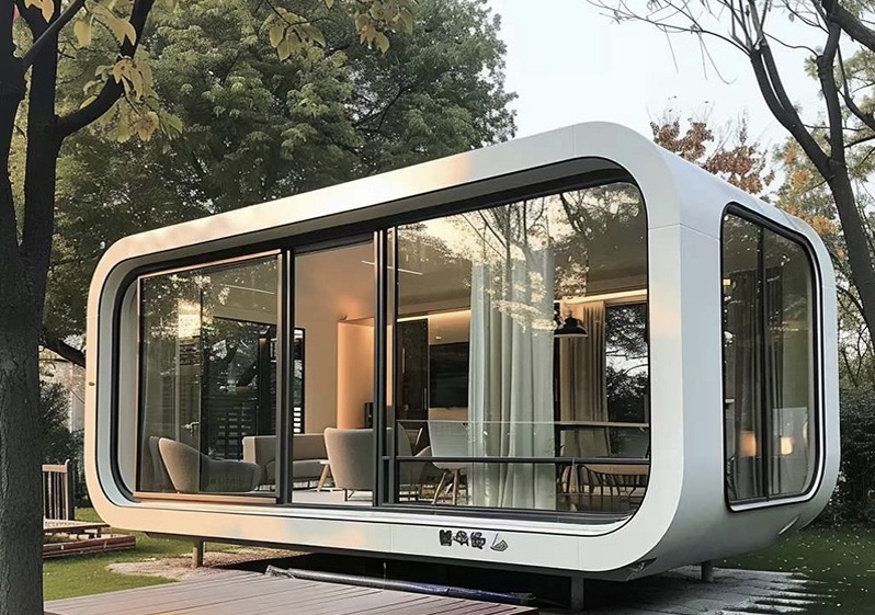 Prefab 40ft Luxury Capsule House 3 Bedroom Tiny apple Capsule House Home Solar Space Capsule 5
