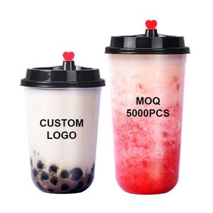 Vaso Desechable de PP en Forma de U de Pared Simple, 90 mm de Diámetro, Alta Permeabilidad, para Bebidas Frías y Calientes, Café, Limón, con Logotipo Personalizable - Product Image 1