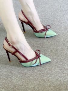 Sandalias de tacón fino estilo hada con lazo para mujer, elegantes y cómodas, de 9 cm, para vestir, que realzan la belleza femenina. - Product Image 2