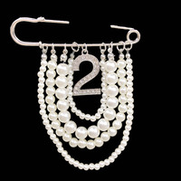 Épingles à numéros personnalisées pour sororité avec strass, de 1 à 100, avec un design en perles multicouches