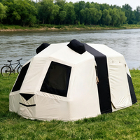 Tente gonflable de luxe 4 saisons, double couche, imperméable, anti-UV, deux chambres, salon, grande tente familiale pour le camping en plein air