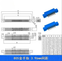 Conector de Borde de Tarjeta PCB DIP de 8 Pines, Serie 805, Paso de 3.96mm, 2x4 Pines, Tipo Enchufable 805-8P/Tipo de Cable para Soldar