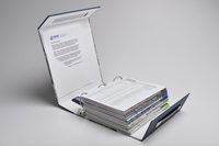 Hochwertige Maßgefertigte Professionelle A4-Aktenordner-Box Gefalteter Flyer-Binding Kunstportfolio-Katalog Ordner-Box aus Karton