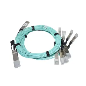 Optic Manufacturer 40G QSFP+ To 4xSFP+ AOC OM3 Breakout Active Optical Cables 1-100M