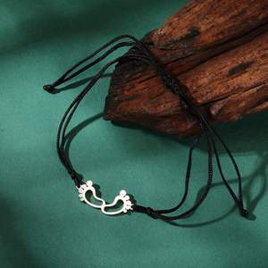 <span class=keywords><strong>Bracelet</strong></span> de <span class=keywords><strong>pied</strong></span> de bébé réglable pour femmes hommes pendentif de <span class=keywords><strong>pied</strong></span> en acier inoxydable bijoux cadeaux de fête des mères - Product Image 3