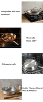Ensemble de casseroles et poêles en titane de qualité alimentaire classique personnalisable de 7 pièces avec couvercle en verre, résistant au four, écologique et antiadhésif