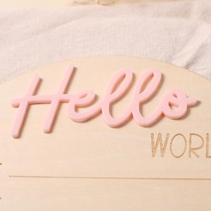 Cartes <span class=keywords><strong>de</strong></span> jalons pour bébé Accessoires <span class=keywords><strong>de</strong></span> photographie en bois pour nouveau-né Signe d'annonce <span class=keywords><strong>de</strong></span> <span class=keywords><strong>naissance</strong></span> Hello World Signe pour nouveau-né - Product Image 4