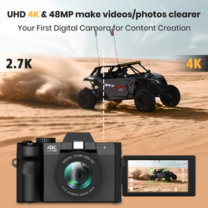 Meilleur appareil <span class=keywords><strong>photo</strong></span> numérique instantané sans miroir 48MP 4K avec capteur 1/2.3 pouces, zoom numérique 16x et Wi-Fi pour le vlogging de voyage - Product Image 3