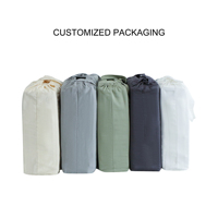 Parure de lit OEM de luxe imprimée recto-verso, 100% coton, 200 fils, housse de couette réversible et drap plat pour étudiants et adolescents