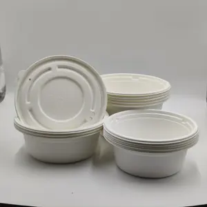 Pratos para alimentos ecológicos, utensílios de mesa descartáveis biodegradáveis e resistentes a micro-ondas, personalizáveis, com 4,9 x 4 compartimentos