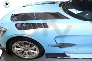 Nouveau pour <span class=keywords><strong>Mercedes</strong></span> Benz AMG <span class=keywords><strong>GT</strong></span> W290 Kit de carrosserie série noire demi-pare-chocs avant en Fiber de carbone pare-chocs arrière aileron arrière jupe latérale noir - Product Image 6