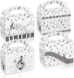 12 pièces Notes de <span class=keywords><strong>musique</strong></span> fête traiter boîte bonbons coffrets cadeaux <span class=keywords><strong>musique</strong></span> thème fête d'anniversaire boîtes de faveur pour <span class=keywords><strong>musique</strong></span> fête décoration fournitures - Product Image 1