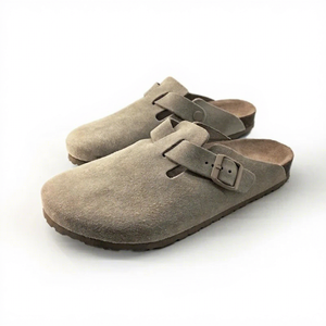 Birkenstocks Bottes de neige mi-hautes à bout fermé, semelle souple de haute qualité, personnalisables, couleur toast, daim de vachette, doublure en coton, pour femmes et hommes - Product Image 3