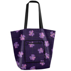 Reusable Polyester Boutique Market Custom Design Eco-friendly <b>Foldable</b> Shopping Tote <b>Bag</b> Flower Grocery Shoulder Shopping <b>Bags</b> - Product Image 1