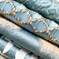 Tissu de rideau occultant damassé, textile de maison de luxe, jacquard 385 g/m², tissu de draperie occultant lourd pour hôtel et villa