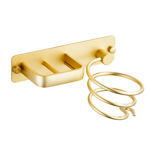 Soporte para secador de pelo Saint Ruijia, color metálico, soporte de pared para baño, estante de almacenamiento para secador de pelo y accesorios - Product Image 1