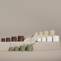 C&H Home Fragrance, design d'intérieur, bougie parfumée de Noël de luxe, pot en céramique texturé carré