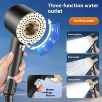 Pomme de douche à double turbine avec filtre pressurisé à 3 fonctions Vaporisateur portable à main pour robinetterie de salle de bain Accessoires