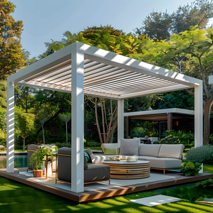 Pergola Moderne <span class=keywords><strong>en</strong></span> Gros 3x3 <span class=keywords><strong>4x6</strong></span>, Auvent de <span class=keywords><strong>Piscine</strong></span> Étanche Automatisé, Structure <span class=keywords><strong>en</strong></span> <span class=keywords><strong>Bois</strong></span> Massif, Matériaux Naturels, Gazebo d'Extérieur - Product Image 3