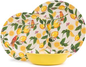 LFGB Tiêu Chuẩn Sang Trọng Đặc Biệt Lemon Dinner <span class=keywords><strong>Sets</strong></span> Tùy Chỉnh Đồ Nấu Nướng Melamine Bộ Đồ Ăn Bộ Melamine Bộ Đồ Ăn - Product Image 1
