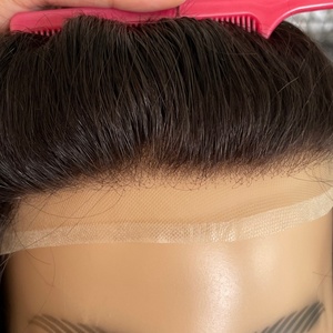 ทูเป้ผมแท้แบบฝรั่งเศสเต็มศีรษะสำหรับผู้ชาย ความหนาแน่นต่ำ 80%  ไรผมฟอกสี คุณภาพสูง - Product Image 5