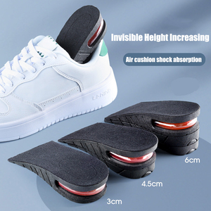 3-7.5cm Unisex Black Shoe Increase Height Insole Air Cushion Invisible Pads Soles For Shoes Men/Women